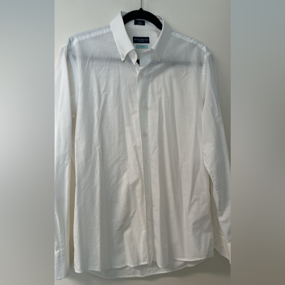 Peter Millar men’s medium flex fit white summer dress shirt